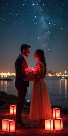 romantic couple pics at night