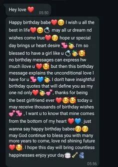 birthday wishes for love