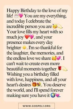 birthday wishes for love