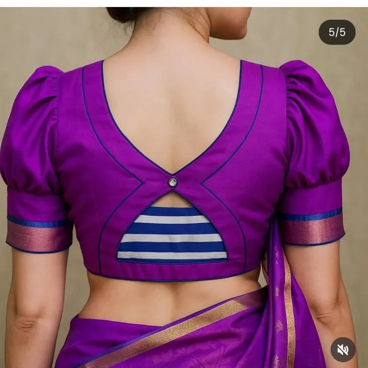 silk saree simple blouse designs