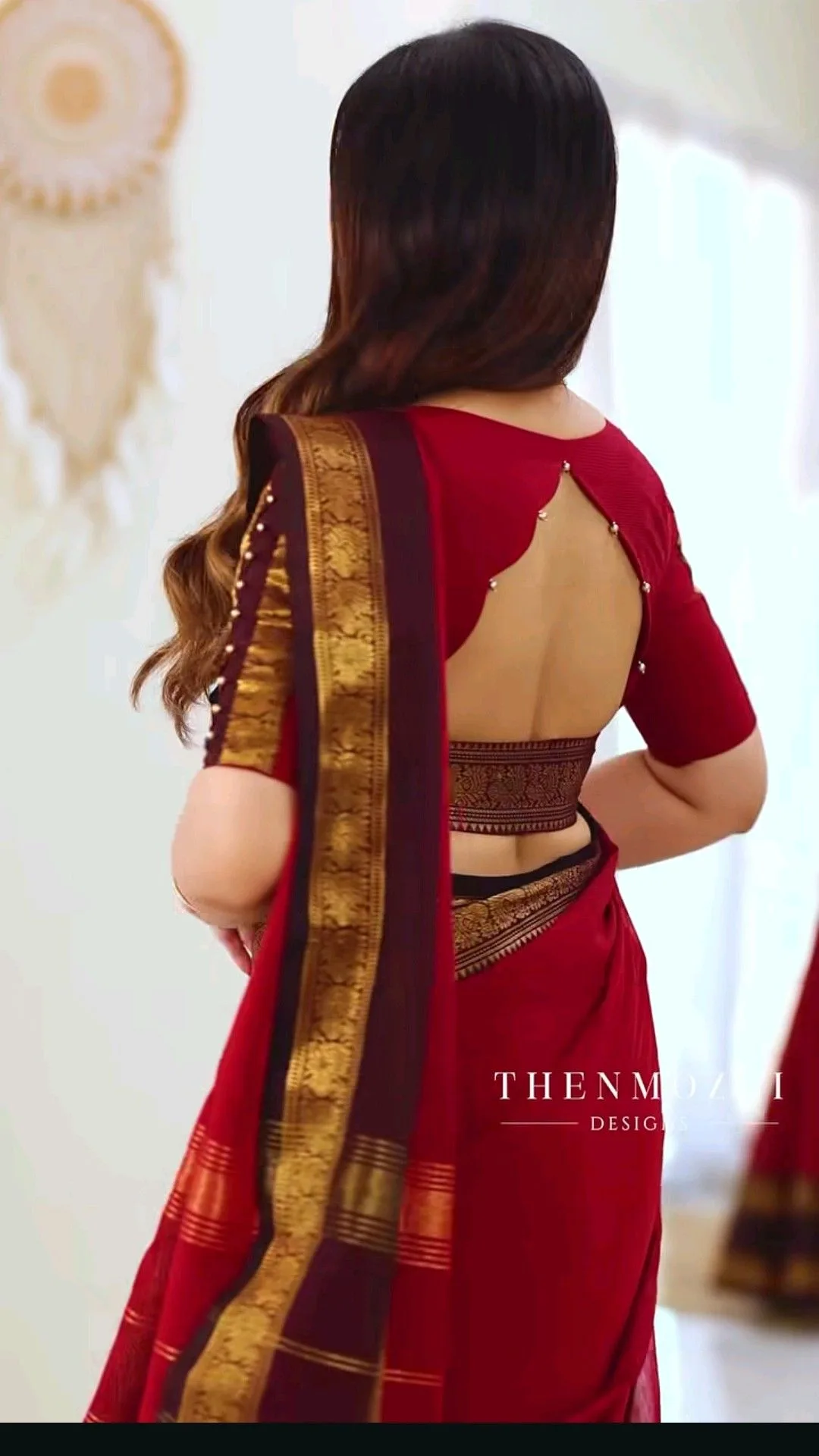 silk saree simple blouse designs