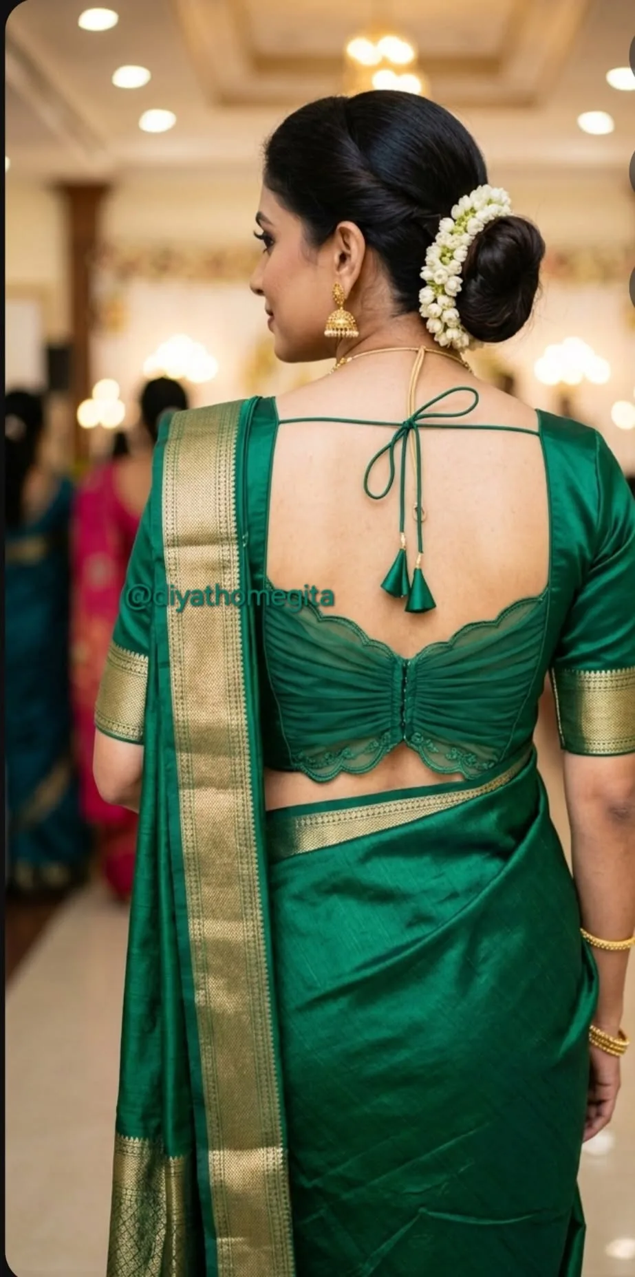 silk saree simple blouse designs