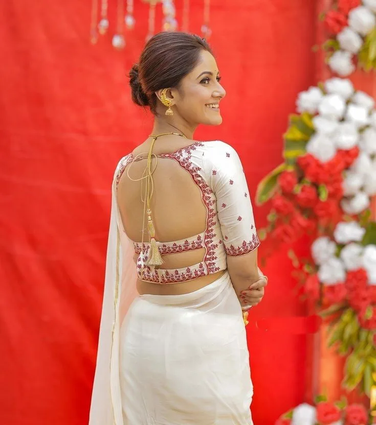 silk saree simple blouse designs