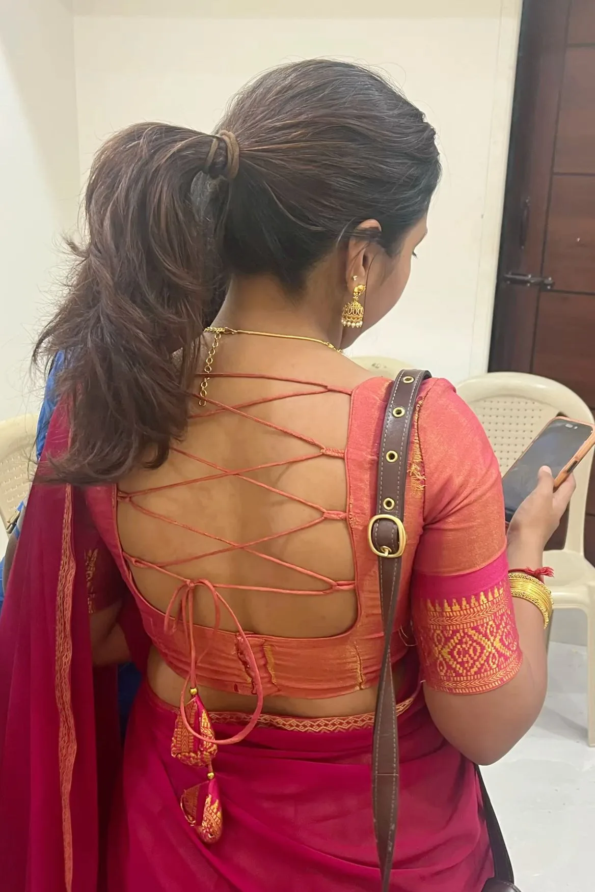 silk saree simple blouse designs