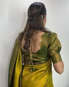 silk saree simple blouse designs