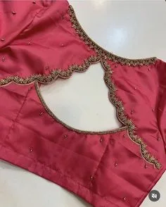 silk saree simple blouse designs