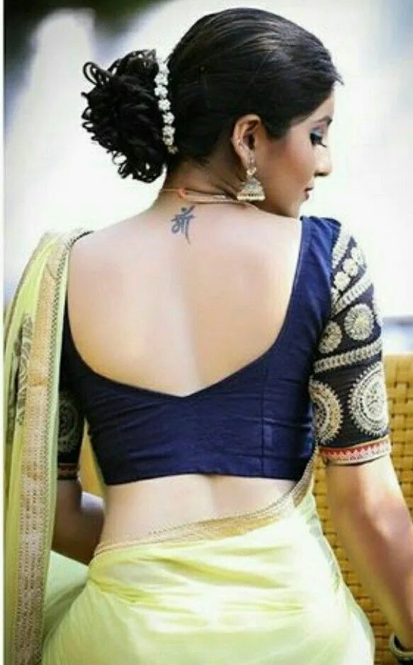 silk saree simple blouse designs
