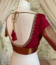 silk saree simple blouse designs