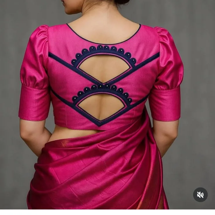 silk saree simple blouse designs