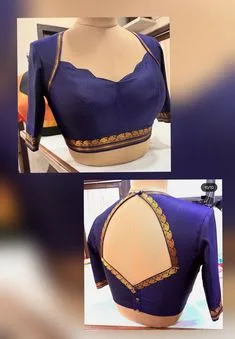 silk saree simple blouse designs