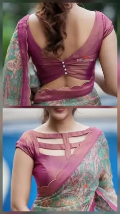 silk saree simple blouse designs