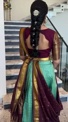 silk saree simple blouse designs