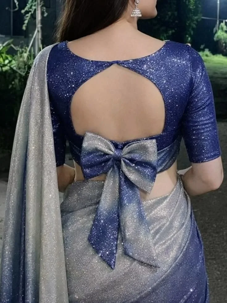 silk saree simple blouse designs