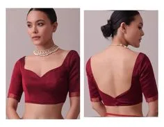 silk saree simple blouse designs