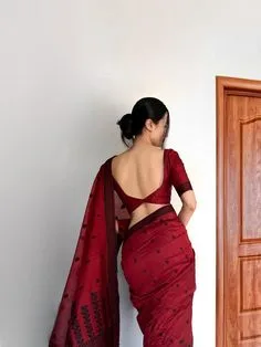 silk saree simple blouse designs