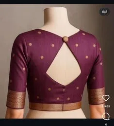 silk saree simple blouse designs