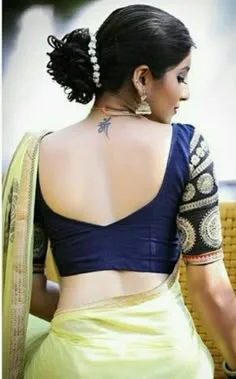 silk saree simple blouse designs