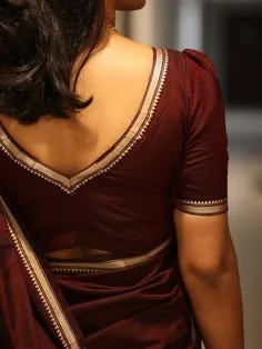 silk saree simple blouse designs