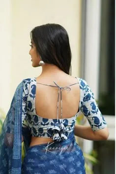 silk saree simple blouse designs