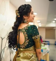 silk saree simple blouse designs