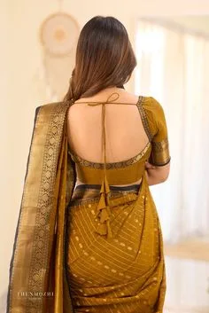 silk saree simple blouse designs