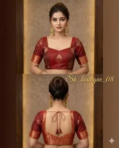 silk saree simple blouse designs