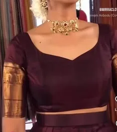 silk saree simple blouse designs