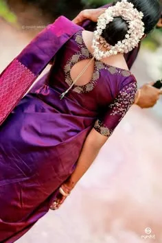 silk saree simple blouse designs