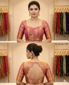 silk saree simple blouse designs