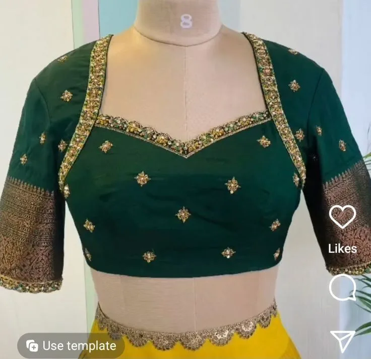 silk saree simple blouse designs