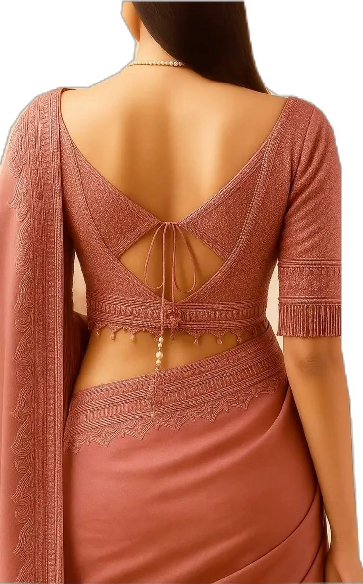 silk saree simple blouse designs
