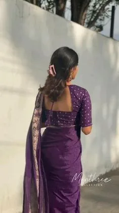 silk saree simple blouse designs