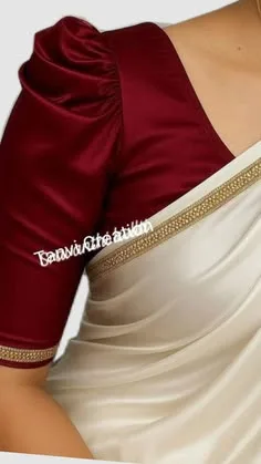 silk saree simple blouse designs