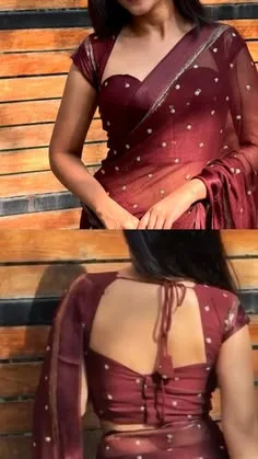 silk saree simple blouse designs