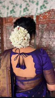 silk saree simple blouse designs