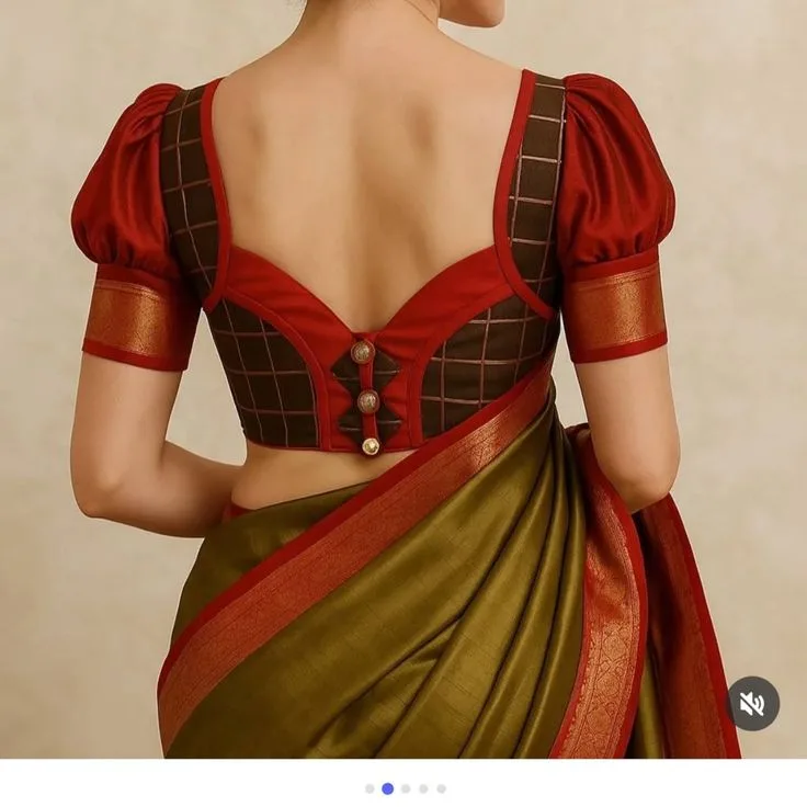 silk saree simple blouse designs