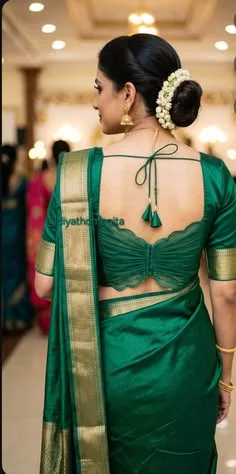 silk saree simple blouse designs