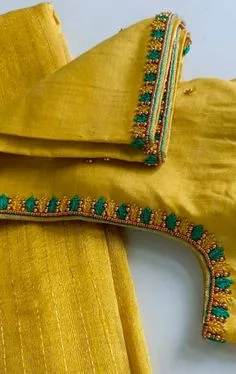 simple aari work blouse designs