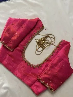 simple aari work blouse designs