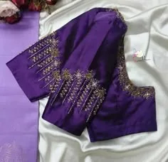 simple aari work blouse designs
