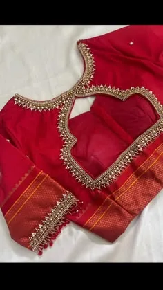 simple aari work blouse designs