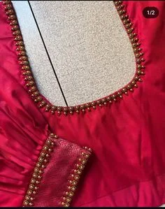 simple aari work blouse designs