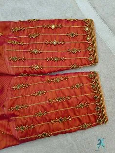 simple aari work blouse designs