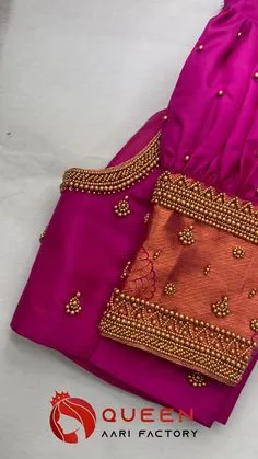 simple aari work blouse designs