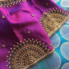 simple aari work blouse designs