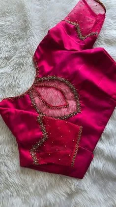 simple aari work blouse designs