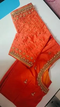 simple aari work blouse designs