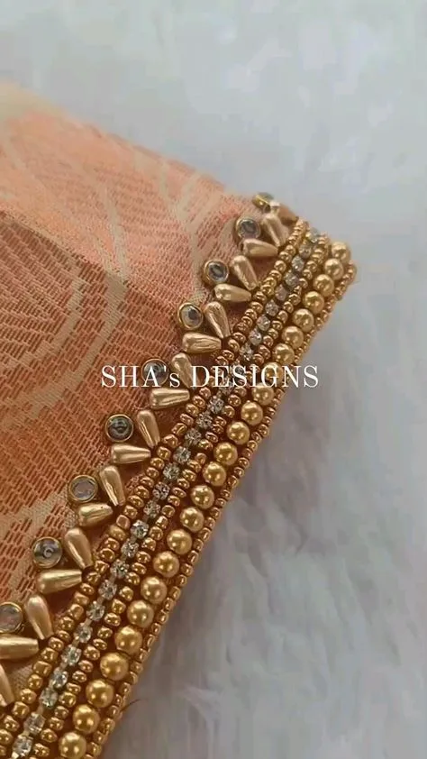 simple aari work blouse designs