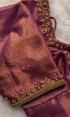 simple aari work blouse designs