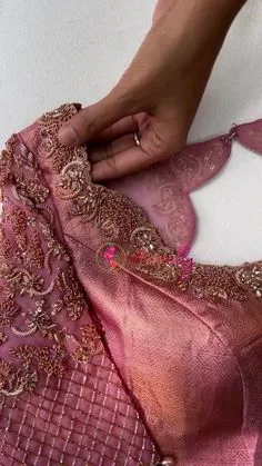 simple aari work blouse designs